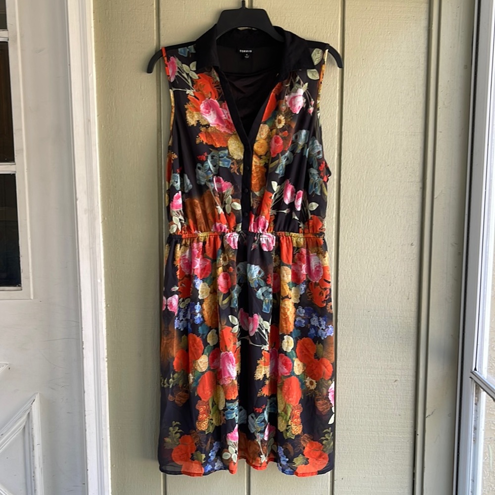 Torrid floral chiffon sleeveless dress size 1X